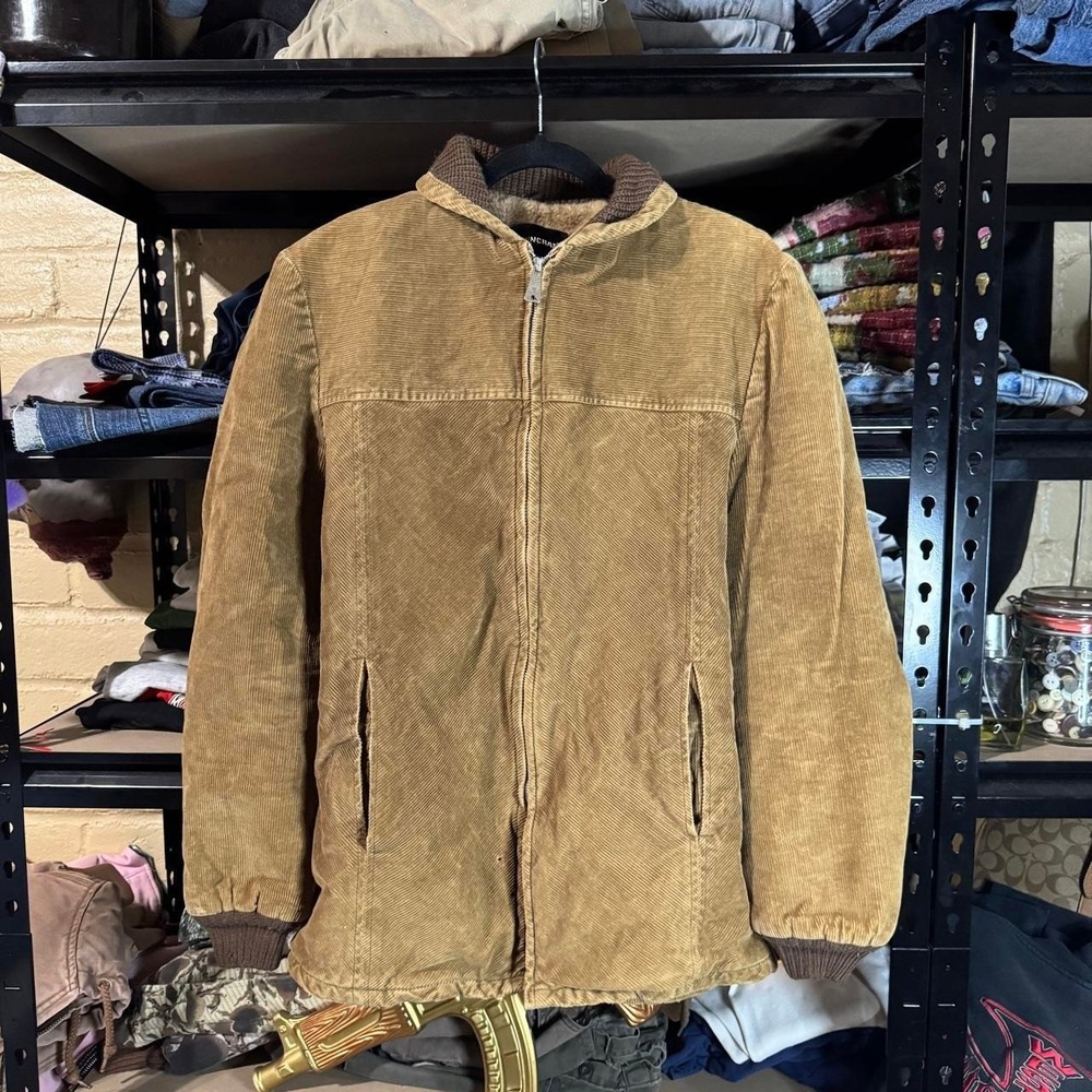 VINTAGE 60s Pennys Towncraft brown Corduroy Sherpa Jacket - Large